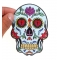 Sugar Skull Blue Patch Sugar Skull Patch, Skull Patches shown on hand for size comparison