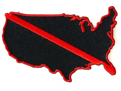 Red Line US Map Firefighters Patch