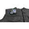 Blue Knight Small Patch | Embroidered Patches Blue Crusader Knight Small Patch - 3.3x4.5 inch. Embroidered Iron on Patch shown on leather vest