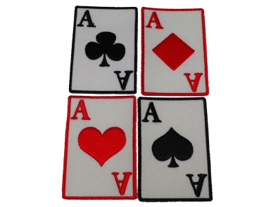 Ace Of Spades Hearts Diamonds And Clubs Patch Set