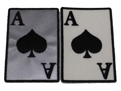 Ace Of Spades Patches Black White And Reflective 2 Patch Deal