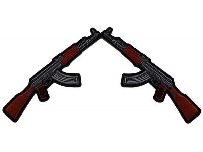 AK 47 Kalashnikov Iron On Patches -Left And Right Combo | Embroidered Patches