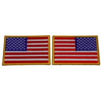 American Flag Patch Set Regular And Reversed Patches