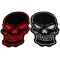 Black and Red and White Large Skull Back Patches set of 2