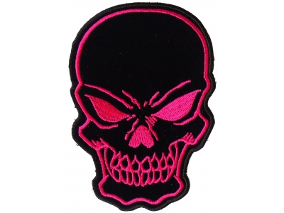 Black Pink Skull Patch