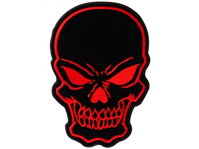 Black Red Large Skull Patch