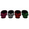 Black Skulls with Red White Green and Pink Embroidery set of 4 Patches