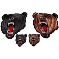 Brown and Black Bears Small and Large Set of 4 Patches