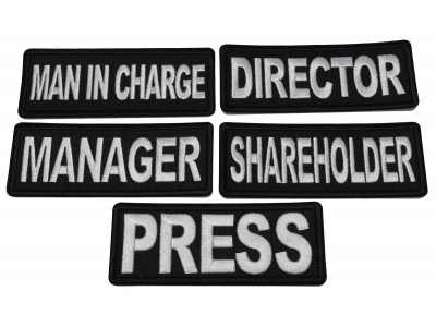 Business Costume Director Manager Shareholder Manager Press Man in Charge Patches