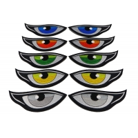 Colored Eyes in Orange Green Yellow Gray and Blue Patches Medium Sized set of 5