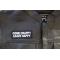 Come Crappy Leave Happy Patch, Funny Saying Patches shown on leather vest