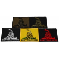 Don't Tread On Me Patches Set Of 5 Colors Small Embroidered Gadsden Flags