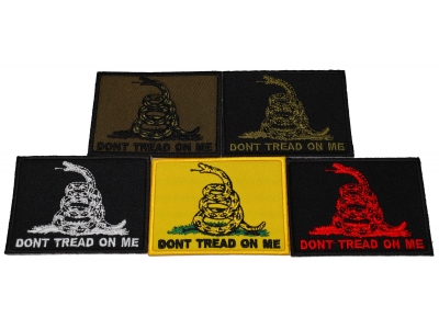 Don't Tread On Me Patches Set Of 5 Colors Small Embroidered Gadsden Flags