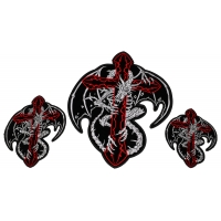 Dragon Around Red Cross Small Medium and Large 3 Piece Patch Set