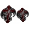 Dragon Skeleton and Cross Small and Medium 2 Piece Patch Set