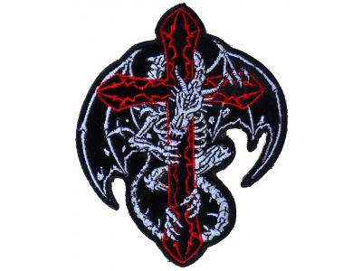Dragon Skeleton and Cross Small Patch
