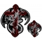 Dragon wrapped around Red Cross Small and Large 2 Piece Patch Set