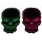 Green and Pink Skulls Set of 2 Patches