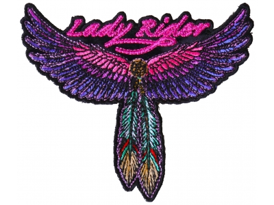 Lady Rider Wings and Feather Small Patch