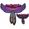 Lady Rider with Pink Wings and Feathers Small and Large set of 2 Patches