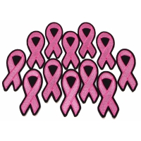 Pack of One Dozen Pink Ribbon Patches in Bulk