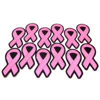 Packet of One Dozen Medium Size Breast Cancer Pink Ribbon Patches in Bulk