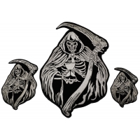 Reaper Skull Small Medium and Large set of 3 Patches