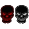 Red and White Embroidered Skulls set of 2 Patches