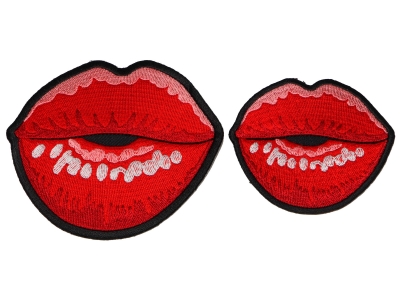 Red Lips Blowing a Kiss Patches small and medium set of 2