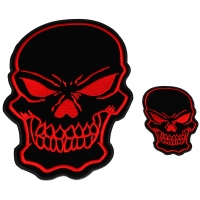 Red Skulls Small and Large set of 2 Patches