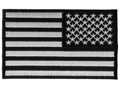 Reversed US Flag Black White Patch 4 Inch | Embroidered Patches