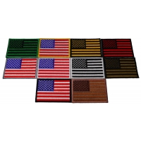 Set of 10 American Flag Patches in Various Colors