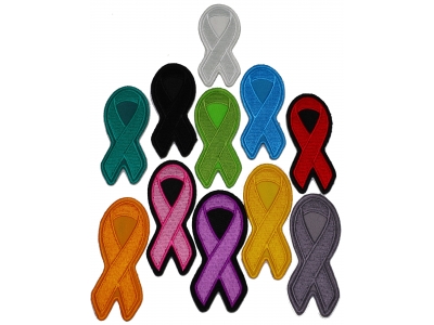 Set of 11 Colored Support Ribbon Patches