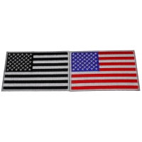 Set of 2 American Flag Patches with Black Border 5 inches