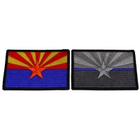 Set of 2 Arizona State Flag Patches in Color and Blue Stripe