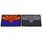 Set of 2 Arizona State Flag Patches in Color and Blue Stripe