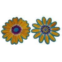 Set of 2 Blue and Yellow Flower Patches