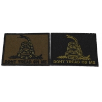 Set of 2 Don't Tread on Me Flag Patches in Army Green