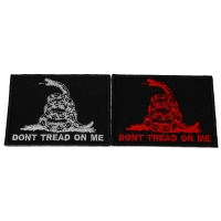 Set of 2 Don't Tread on Me Patches White and Red Embroidery