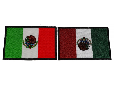 The flag of Mexico, Embroidered Patch on a Shield, Size: 2 x 2.2 inches