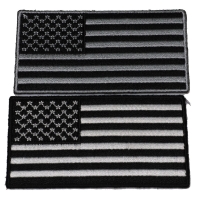 Set of 2 Monochrome American Flag Patches
