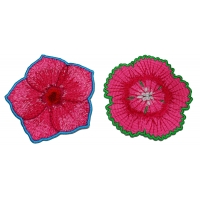 Set of 2 Pink Flower Patches