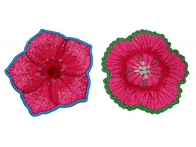 Set of 2 Pink Flower Patches