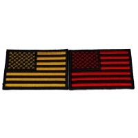 Set of 2 Red and Yellow American Flag Patches