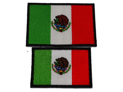 Set of 2 Small Size Mexican Flag Patches