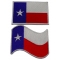 Set of 2 Texas Flag Patches with White Borders