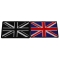 Set of 2 United Kingdom Flag Patches in Color and Black White