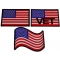 Set of 3 Black Bordered American Flag Patches