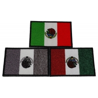 Set of 3 Mexican Flag Patches in different colors