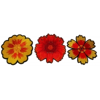 Set of 3 Orange Flower Patches